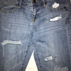 Vintage Distressed Ripped Medium Wash Jeans